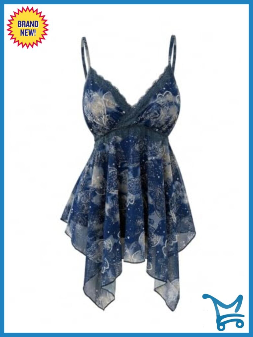 Plus Size Paisley Lace Sleeveless V Neck Asymmetrical Cami Top